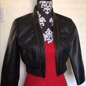 Bebe faux leather moto crop jacket